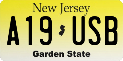 NJ license plate A19USB