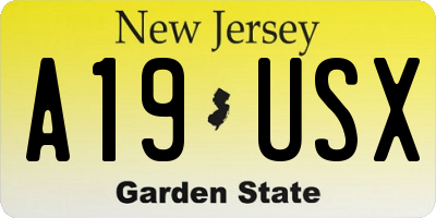 NJ license plate A19USX