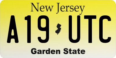 NJ license plate A19UTC