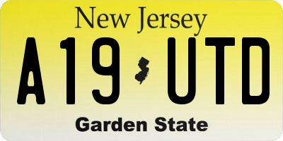 NJ license plate A19UTD