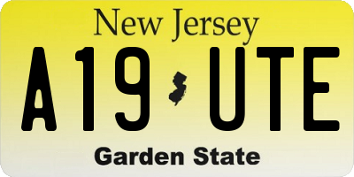 NJ license plate A19UTE