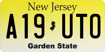 NJ license plate A19UTO