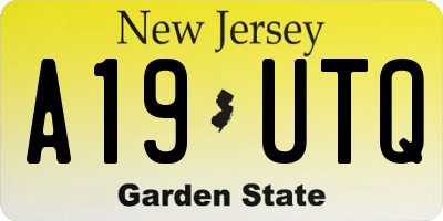 NJ license plate A19UTQ