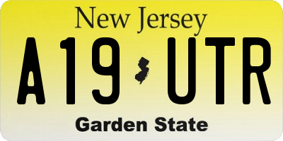 NJ license plate A19UTR