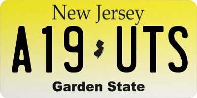 NJ license plate A19UTS