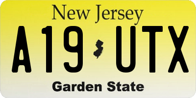 NJ license plate A19UTX