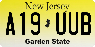 NJ license plate A19UUB