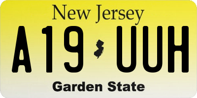 NJ license plate A19UUH