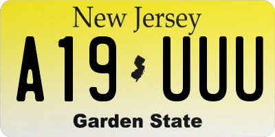NJ license plate A19UUU