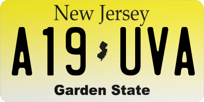 NJ license plate A19UVA