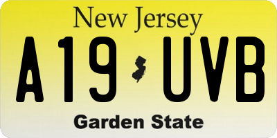 NJ license plate A19UVB
