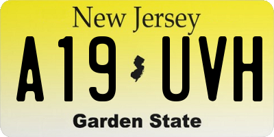 NJ license plate A19UVH
