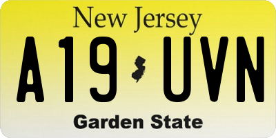 NJ license plate A19UVN