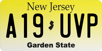 NJ license plate A19UVP