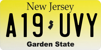 NJ license plate A19UVY