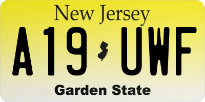 NJ license plate A19UWF