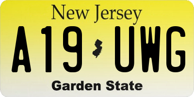NJ license plate A19UWG