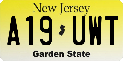 NJ license plate A19UWT