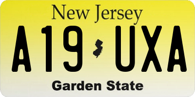 NJ license plate A19UXA