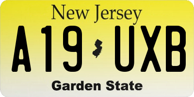 NJ license plate A19UXB