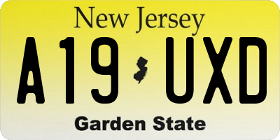 NJ license plate A19UXD