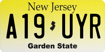 NJ license plate A19UYR