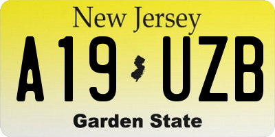 NJ license plate A19UZB