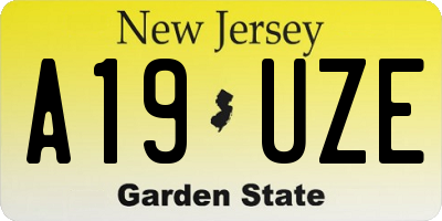 NJ license plate A19UZE