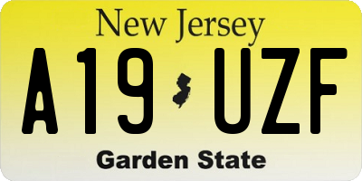 NJ license plate A19UZF