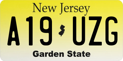 NJ license plate A19UZG