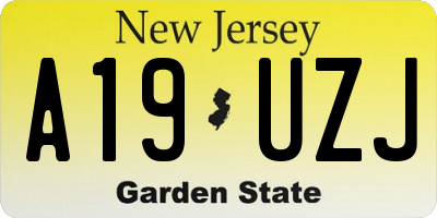 NJ license plate A19UZJ