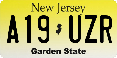 NJ license plate A19UZR