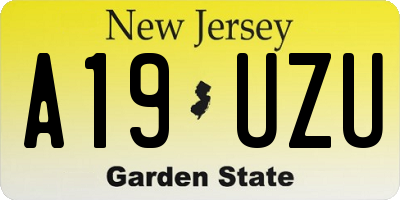 NJ license plate A19UZU
