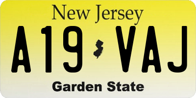 NJ license plate A19VAJ