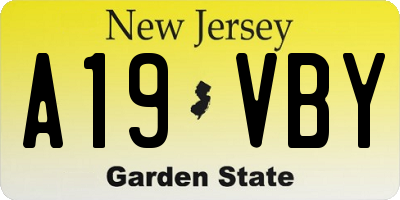NJ license plate A19VBY