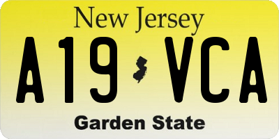 NJ license plate A19VCA