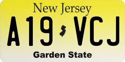 NJ license plate A19VCJ