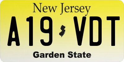 NJ license plate A19VDT