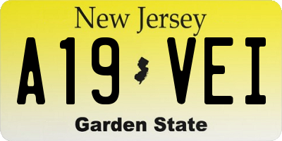 NJ license plate A19VEI