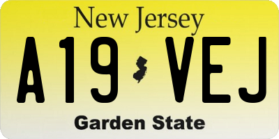 NJ license plate A19VEJ