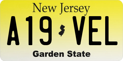NJ license plate A19VEL