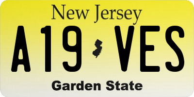 NJ license plate A19VES