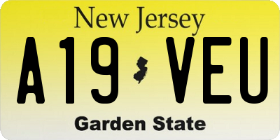 NJ license plate A19VEU