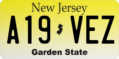 NJ license plate A19VEZ