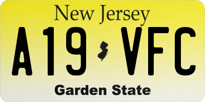 NJ license plate A19VFC