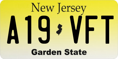 NJ license plate A19VFT