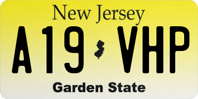 NJ license plate A19VHP