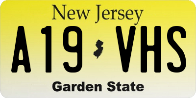 NJ license plate A19VHS
