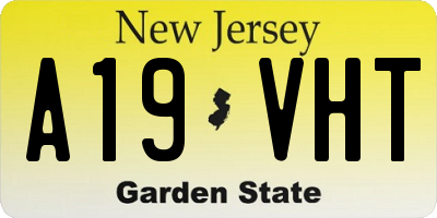 NJ license plate A19VHT