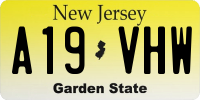 NJ license plate A19VHW
